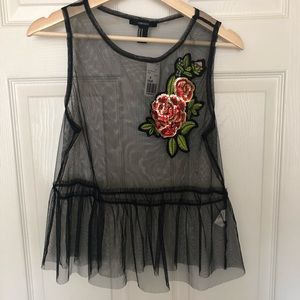 Forever 21 rose mesh top